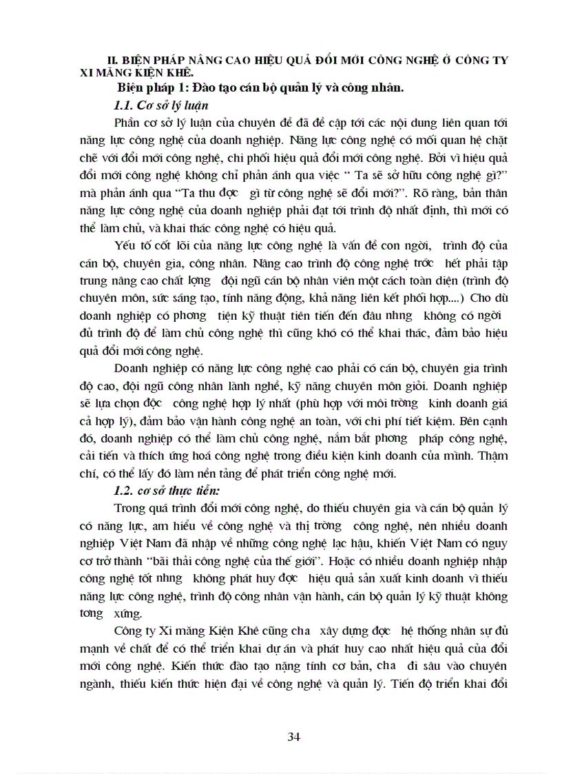 image for page Biện pháp nâng cao hiệu quả đổi mới công nghệ tại Công ty Xi măng Kiện Khê