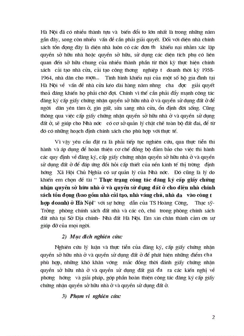 image for page Thực trạng công tác đăng ký cấp giấy chứng nhận quyền sở hữu nhà ở và quyền sử dụng đất ở cho diện nhà chính sách tồn đọng bao gồm nhà cải tạo nhà vắng chủ nhà đưa vào công tư hợp doanh ở Hà Nội 1