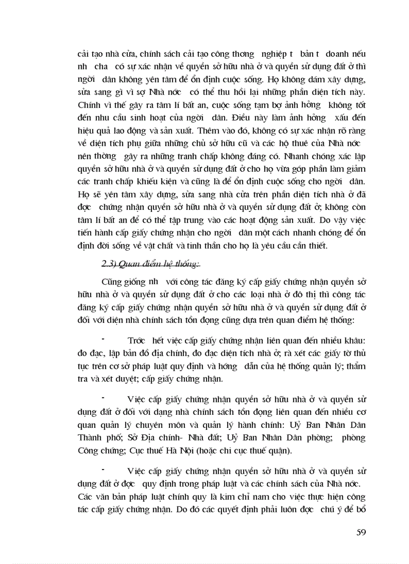 image for page Thực trạng công tác đăng ký cấp giấy chứng nhận quyền sở hữu nhà ở và quyền sử dụng đất ở cho diện nhà chính sách tồn đọng bao gồm nhà cải tạo nhà vắng chủ nhà đưa vào công tư hợp doanh ở Hà Nội 1