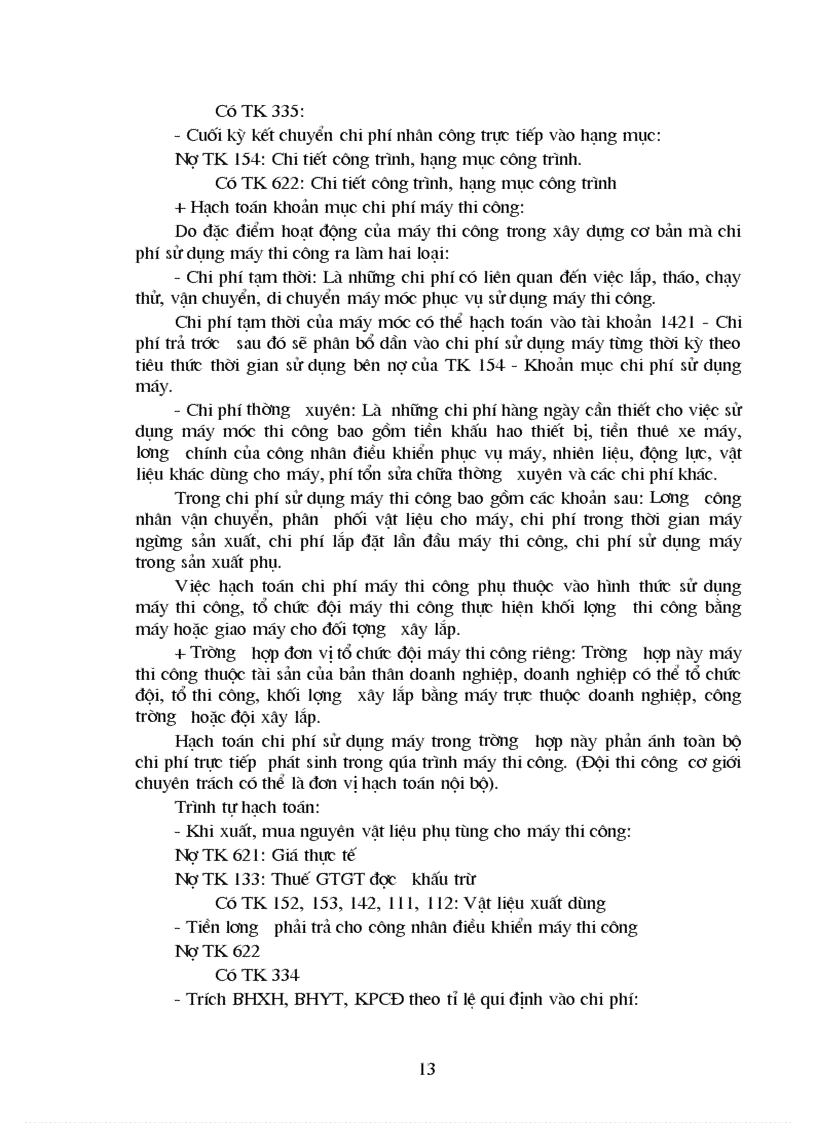 image for page Tổ chức hạch toán tập hợp chi phí sản xuất và tính giá thành sản phẩm xây lắp tại công ty cơ giới và xây lắp 13 1