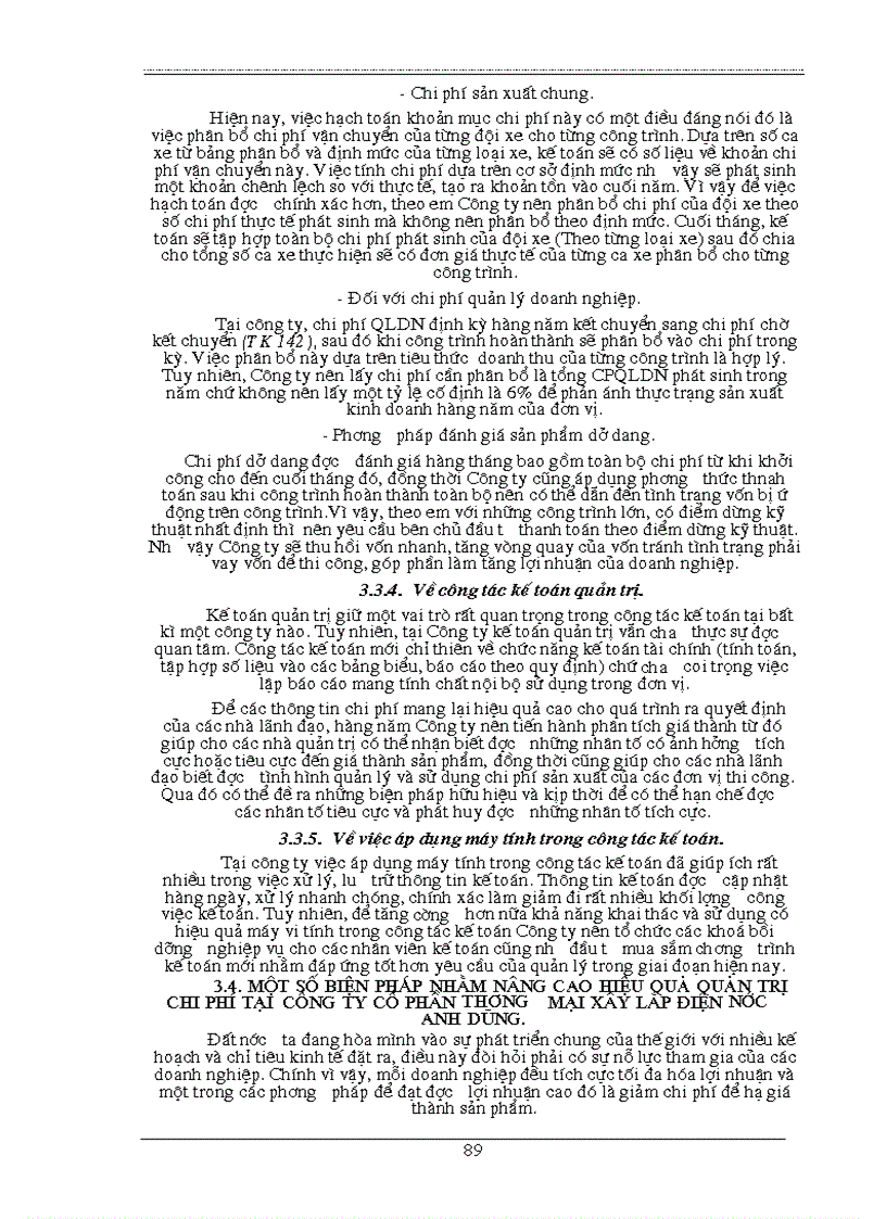 image for page Hoàn thiện công tác tổ chức hạch toán chi phí sản xuất và tính giá thành với việc tăng cường công tác quản trị tại Công ty Cổ Phần Thương Mại Xây lắp điện nước Anh Dũng