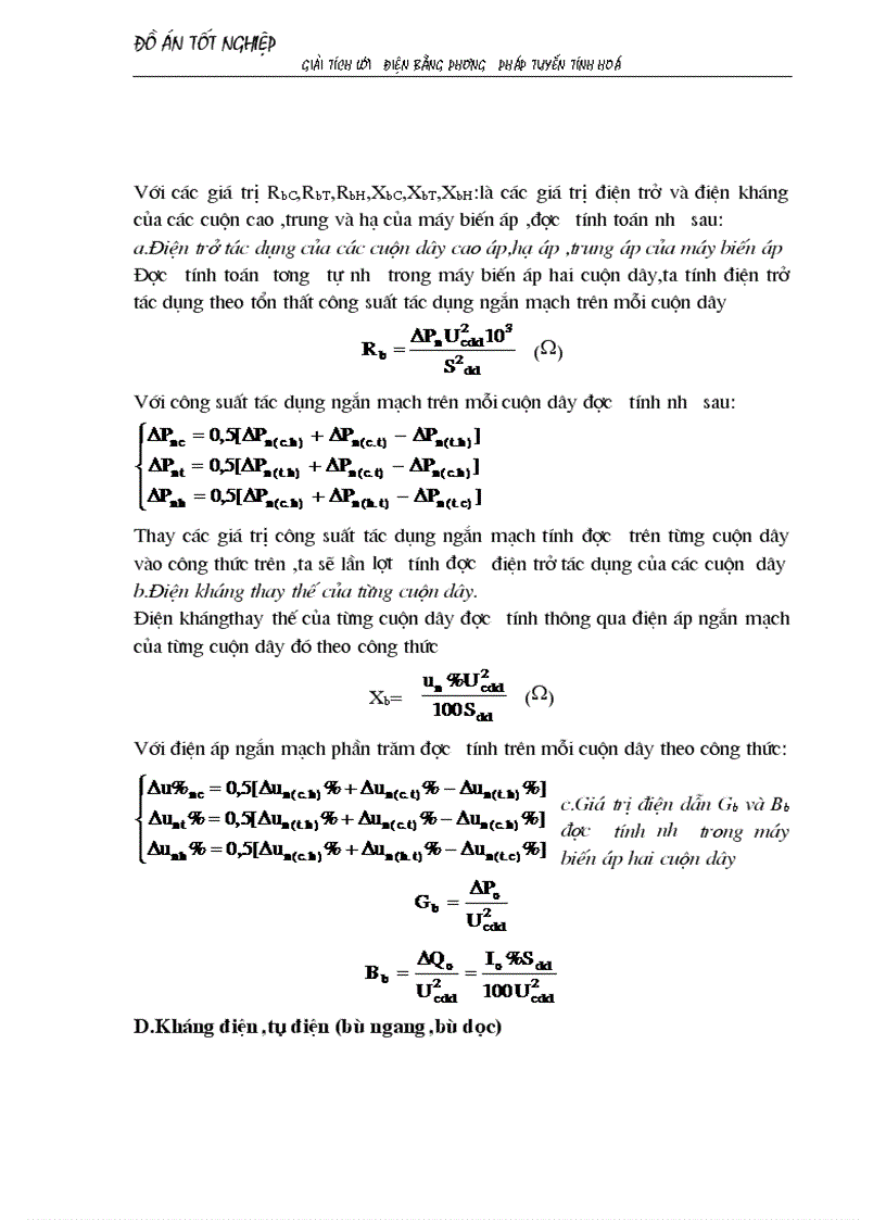 image for page Giải tích lưới điện bằng phương pháp tuyến tính hoá áp dụng chọn sơ bộ tiết diện dây dẫn và chọn phương án tối ưu