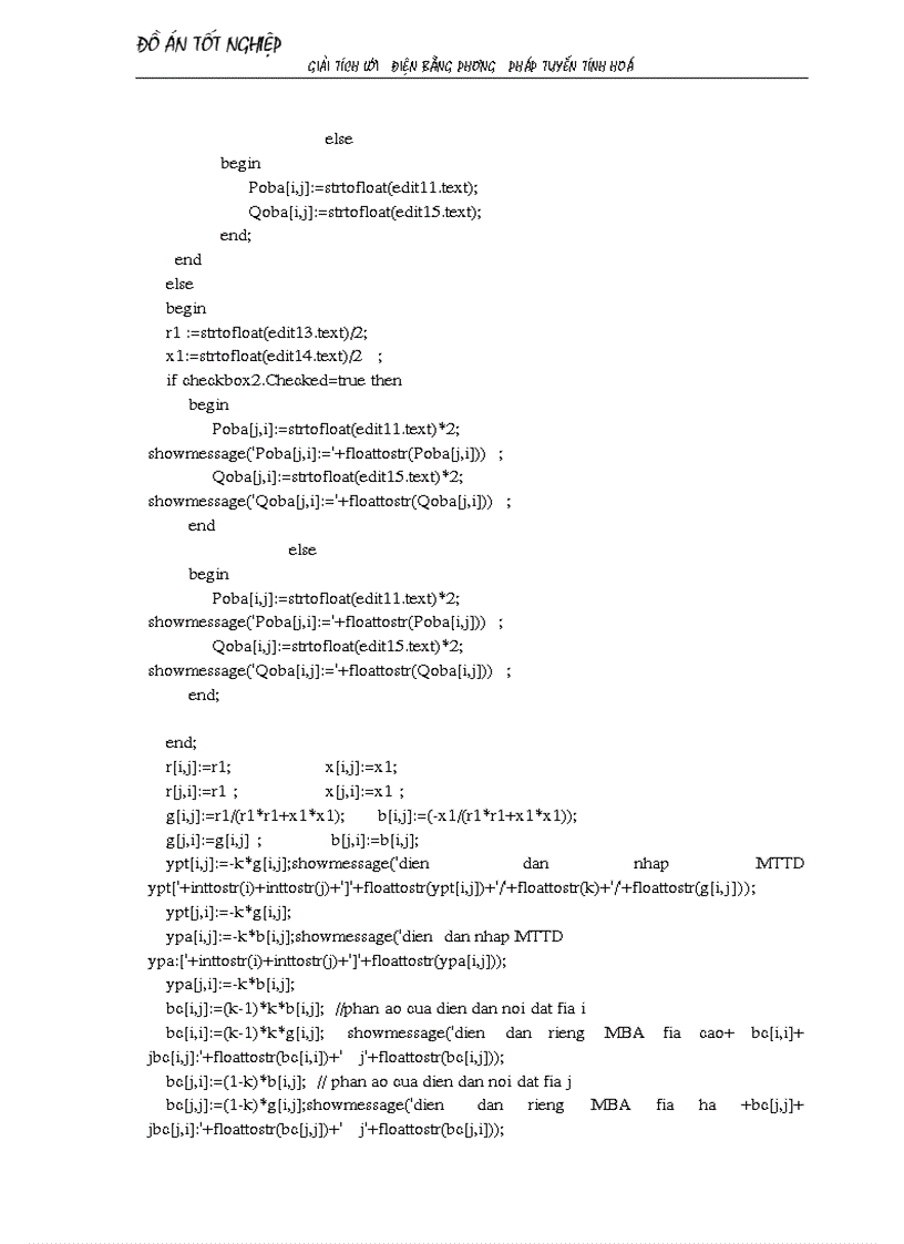 image for page Giải tích lưới điện bằng phương pháp tuyến tính hoá áp dụng chọn sơ bộ tiết diện dây dẫn và chọn phương án tối ưu