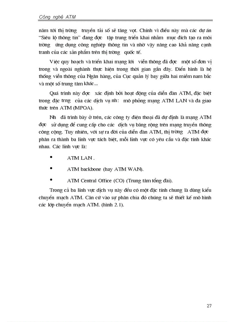 image for page Mô hình mạng đường trục ATM WAN phục vụ cho công tác đào tạo công nghệ Viễn thông đồng thời kết nối các mạng LAN tốc độ cao cho dữ liệu