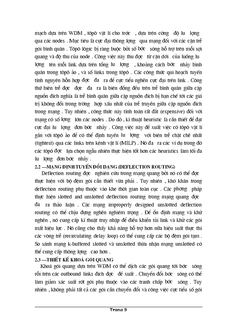 image for page Phân loại và ứng dụng bài toán RWA trong phân bổ và quản lý lightpath