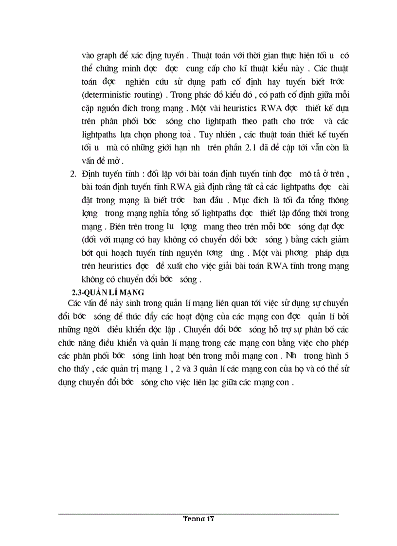 image for page Phân loại và ứng dụng bài toán RWA trong phân bổ và quản lý lightpath