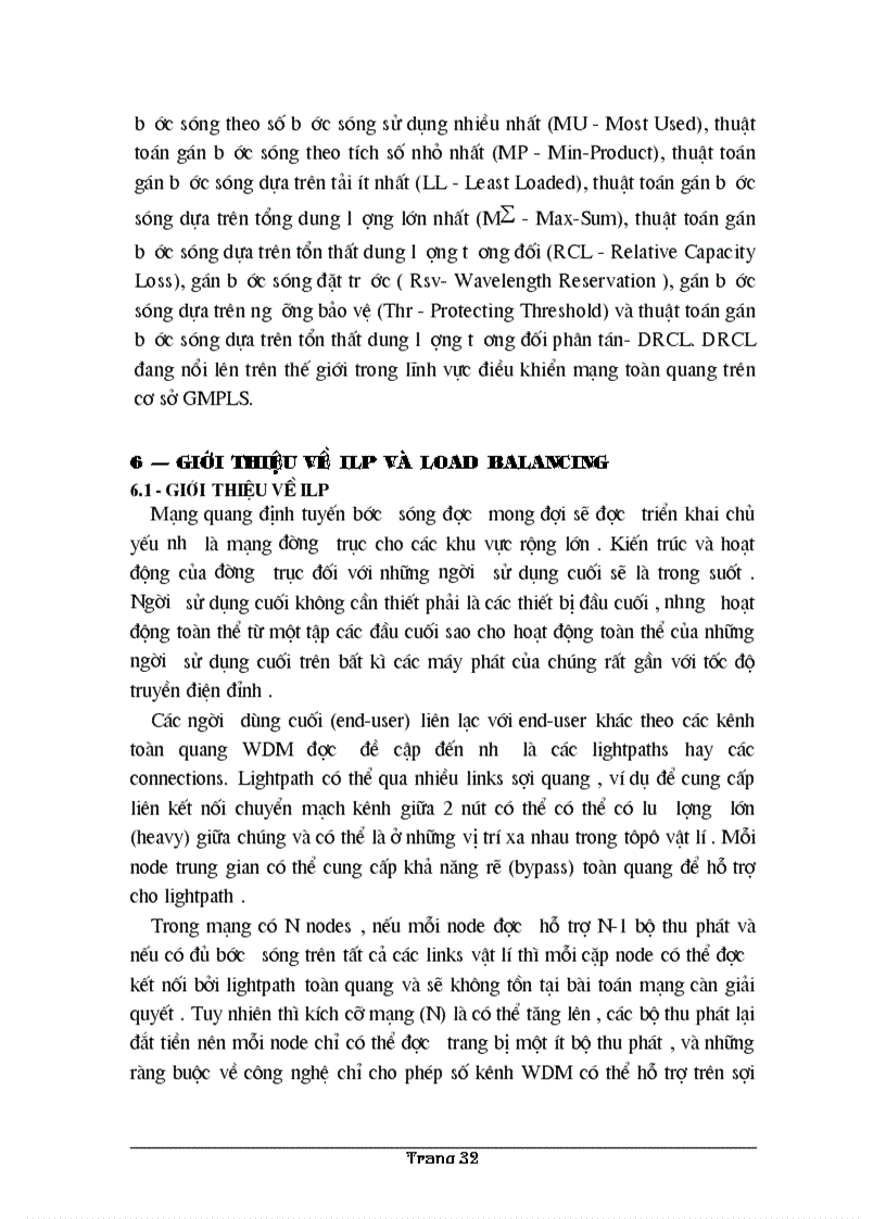 image for page Phân loại và ứng dụng bài toán RWA trong phân bổ và quản lý lightpath