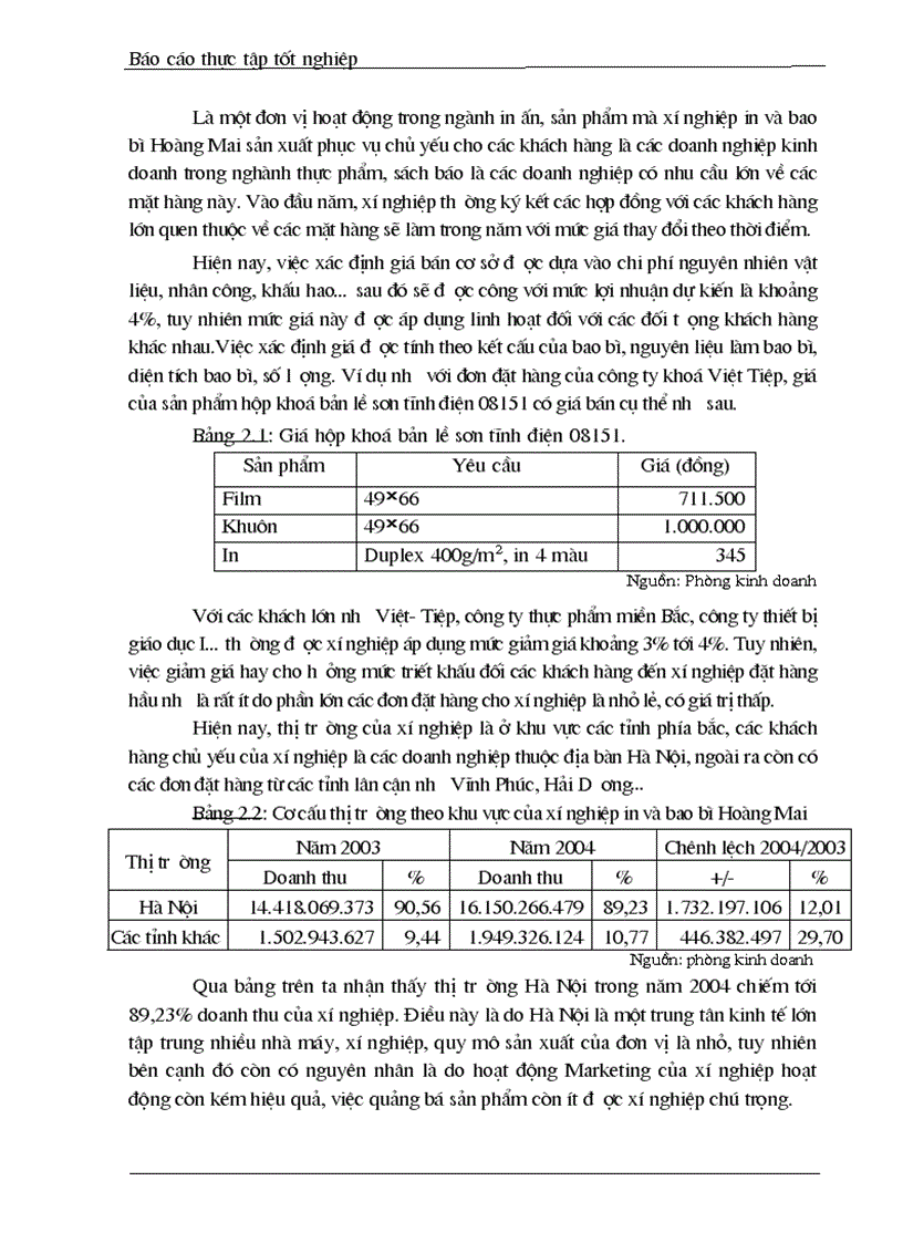 image for page Báo cáo thực tập tốt nghiệp tại Xí nghiệp in và bao bì Hoàng Mai