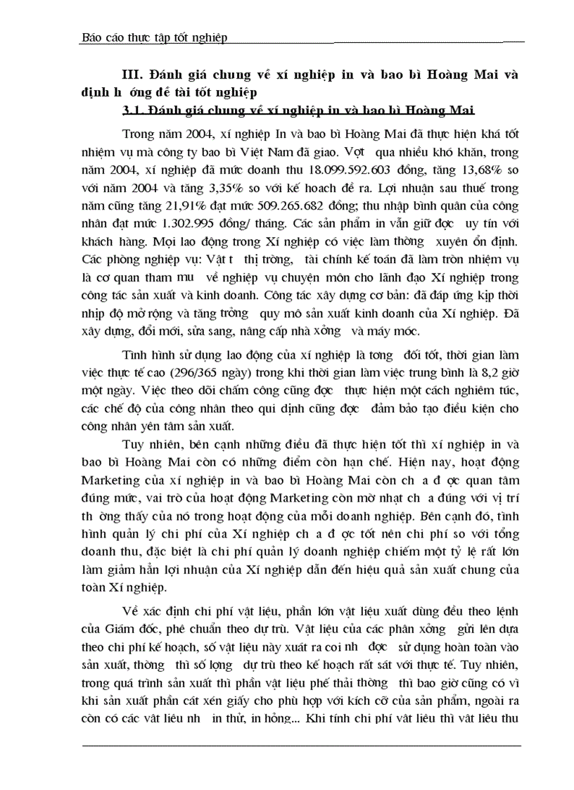 image for page Báo cáo thực tập tốt nghiệp tại Xí nghiệp in và bao bì Hoàng Mai