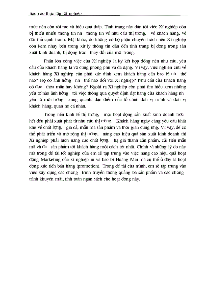 image for page Báo cáo thực tập tốt nghiệp tại Xí nghiệp in và bao bì Hoàng Mai