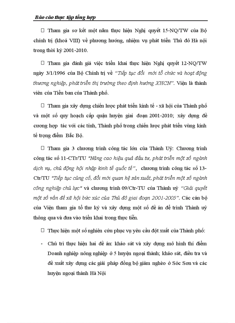 Báo cáo thực tập tại Viện nghiên cứu phát triển kinh tế xã hội Hà Nội
