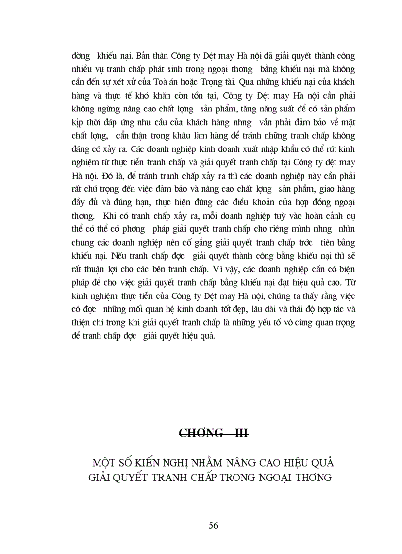 image for page Giải quyết các tranh chấp trong ngoại thương và thực tiễn giải quyết tranh chấp tại Công ty dệt may Hà nội