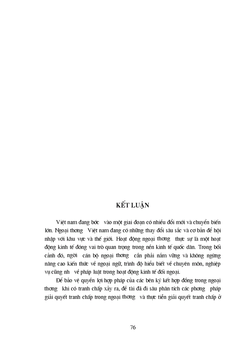 image for page Giải quyết các tranh chấp trong ngoại thương và thực tiễn giải quyết tranh chấp tại Công ty dệt may Hà nội