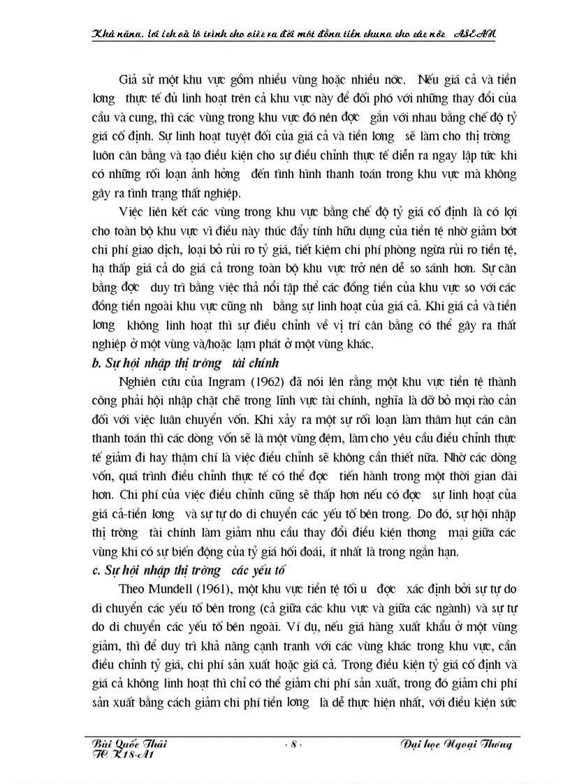 image for page Khả năng lợi ích và lộ trình của việc ra đời một đồng tiền chung cho các nước ASEAN