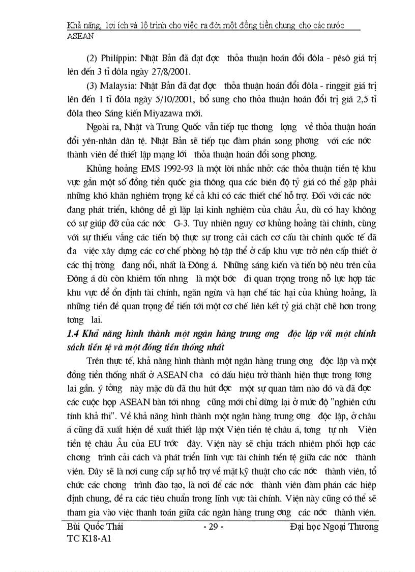 image for page Khả năng lợi ích và lộ trình của việc ra đời một đồng tiền chung cho các nước ASEAN