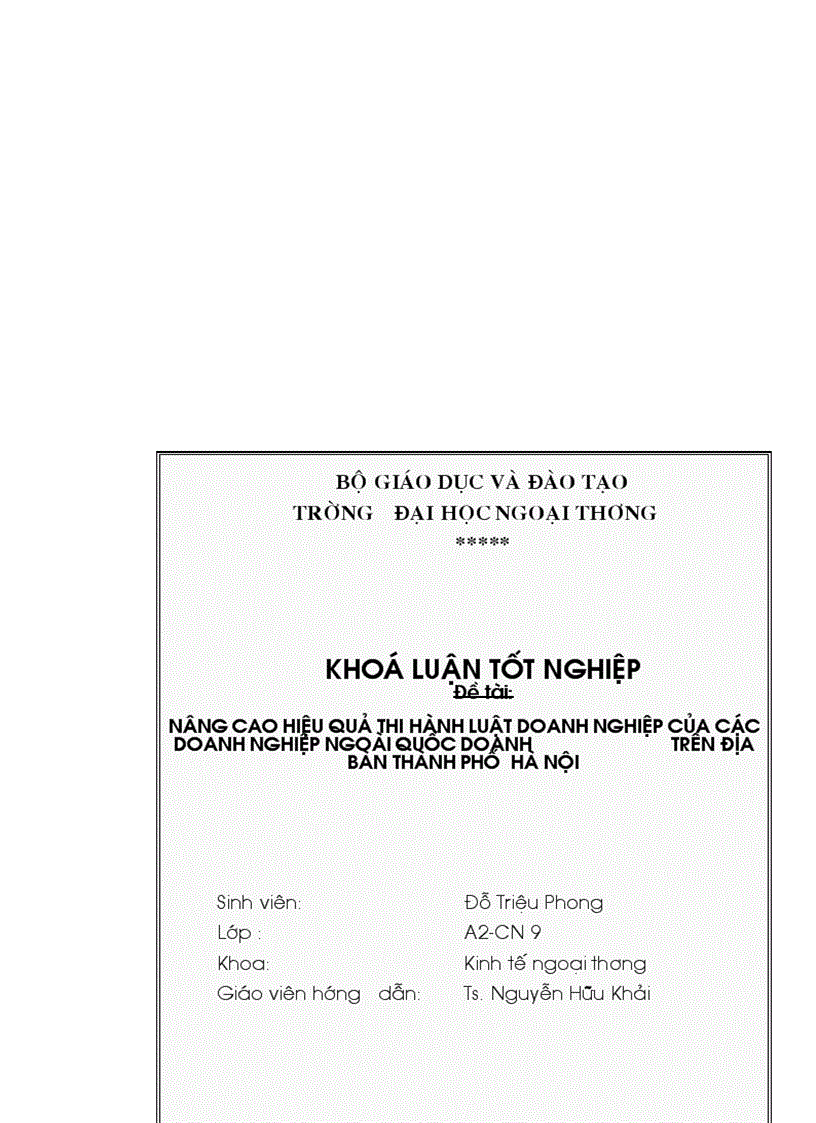 image for page Nâng cao hiệu quả thi hành luật doanh nghiệp của các doanh nghiệp ngoài quốc doanh trên địa bàn thành phố Hà nội 1