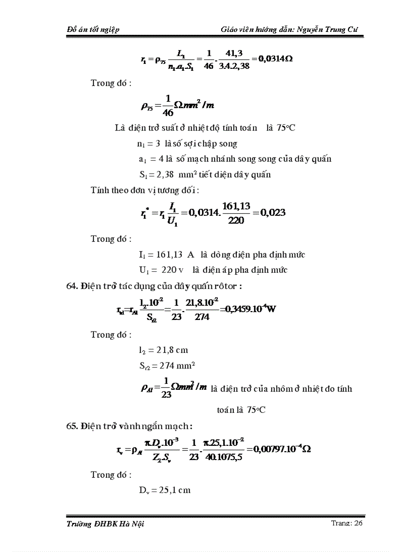 image for page Tính toán tham số của động cơ điện ở chế độ định mức
