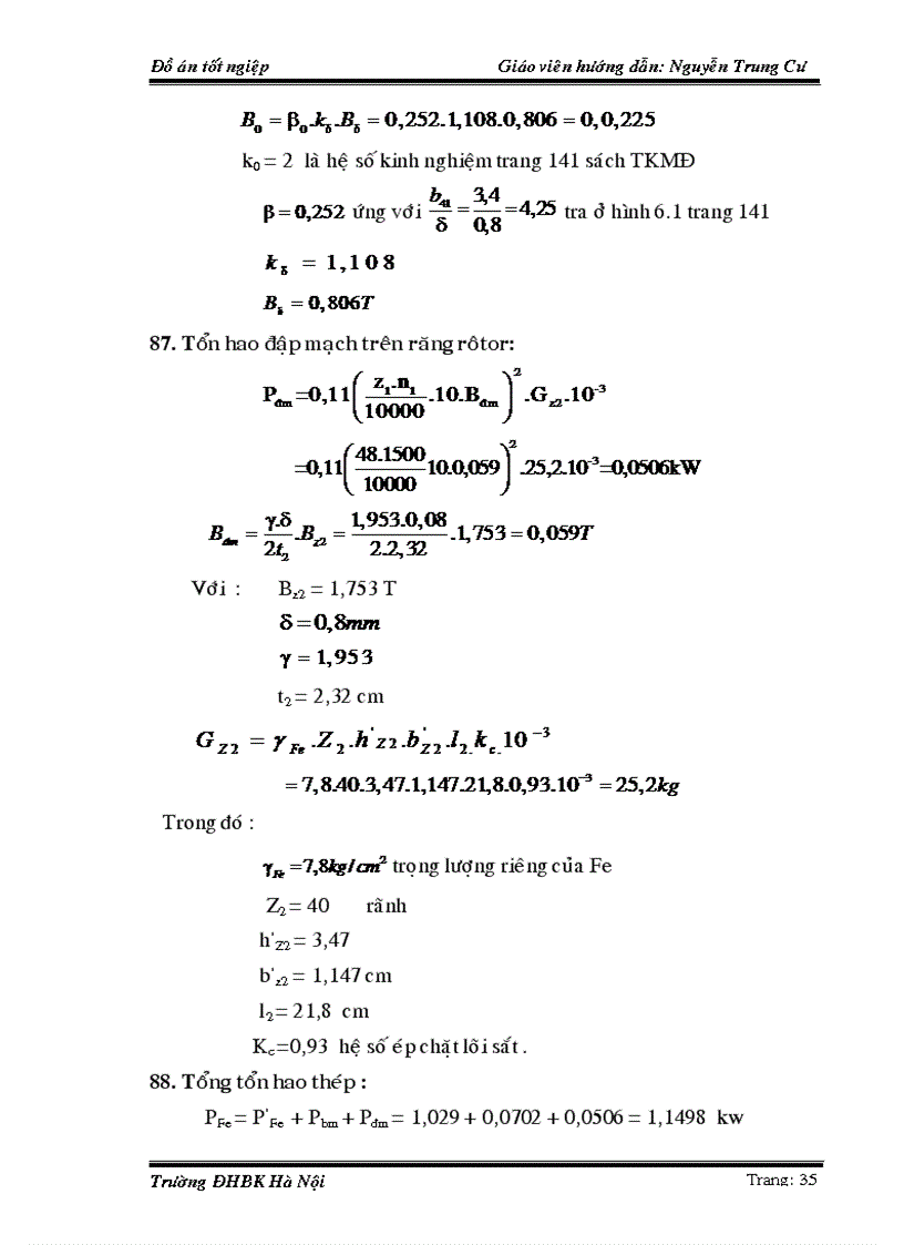 image for page Tính toán tham số của động cơ điện ở chế độ định mức