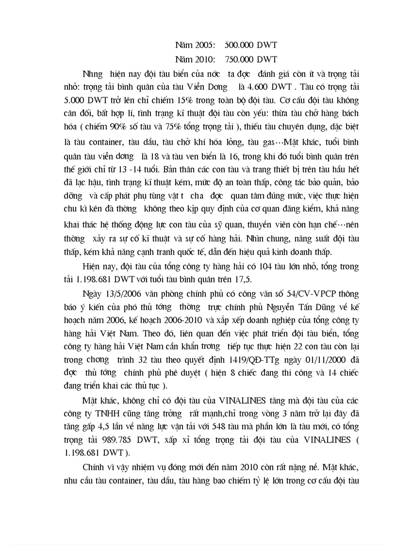 image for page Thực trạng hoạt động và một số giải pháp nhằm nâng cao hiệu quả khai thác đội tàu của công ty vận tải biển Nam Triệu