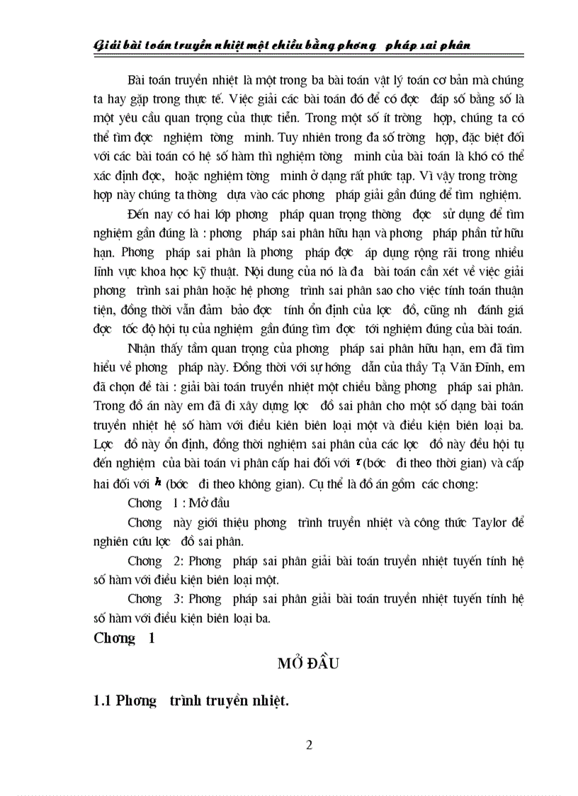 image for page Giải bài toán truyền nhiệt một chiều bằng phương pháp sai phân