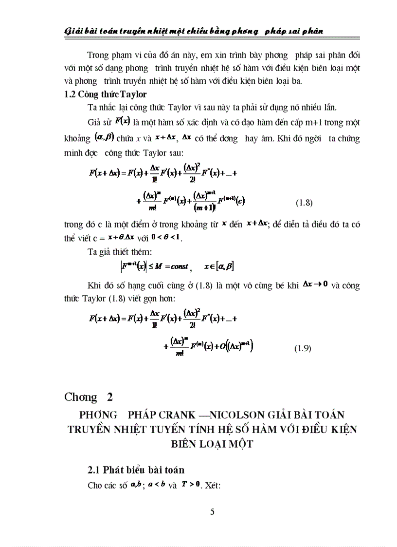 image for page Giải bài toán truyền nhiệt một chiều bằng phương pháp sai phân