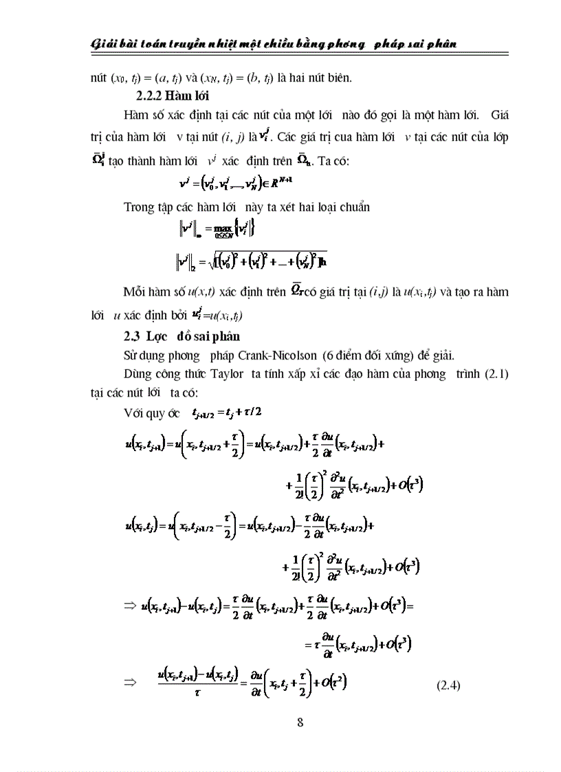 image for page Giải bài toán truyền nhiệt một chiều bằng phương pháp sai phân