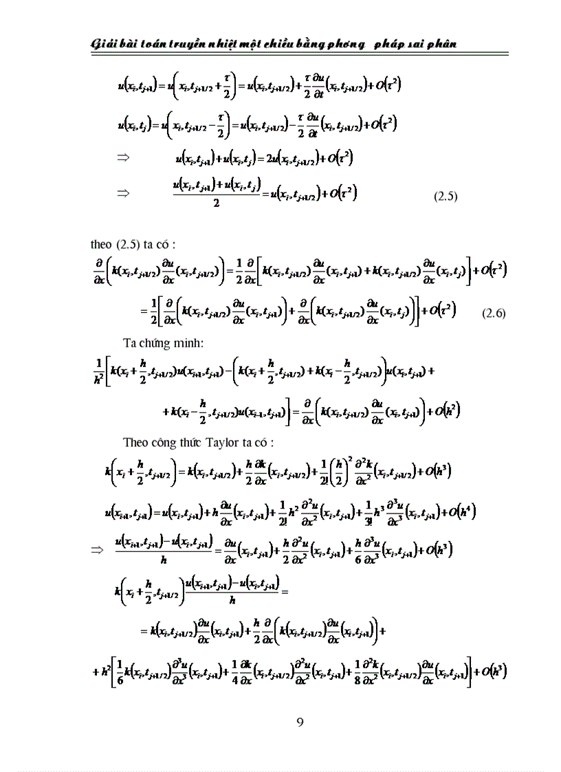 image for page Giải bài toán truyền nhiệt một chiều bằng phương pháp sai phân