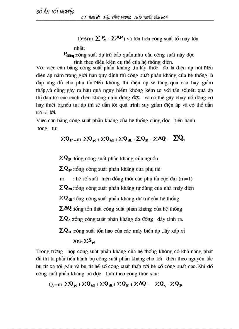 image for page Giải tích lưới điện bằng phương pháp tuyến tính hoá áp dụng chọn sơ bộ tiết diện dây dẫn và chọn phương án tối ưu 1