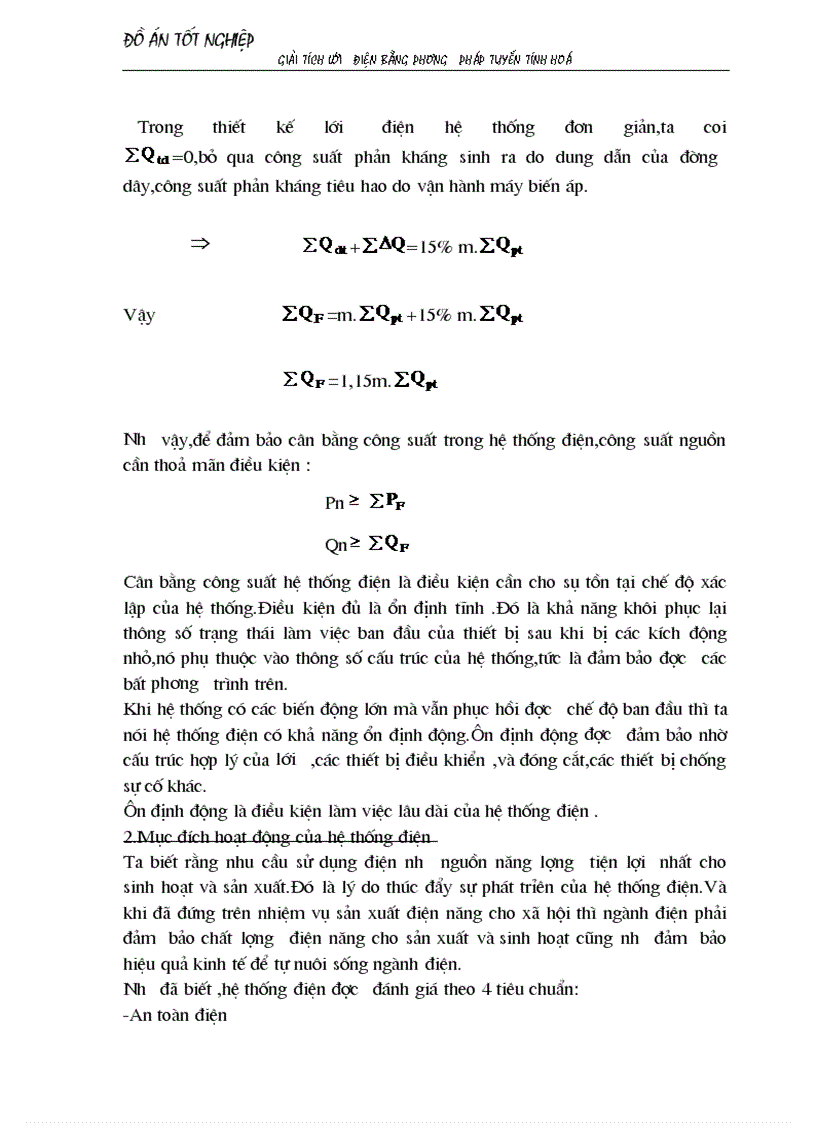 image for page Giải tích lưới điện bằng phương pháp tuyến tính hoá áp dụng chọn sơ bộ tiết diện dây dẫn và chọn phương án tối ưu 1