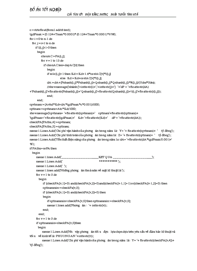 image for page Giải tích lưới điện bằng phương pháp tuyến tính hoá áp dụng chọn sơ bộ tiết diện dây dẫn và chọn phương án tối ưu 1