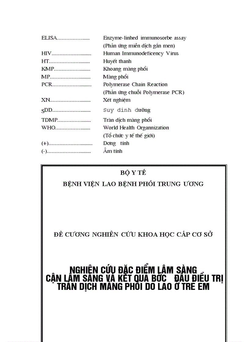 image for page Nghiên cứu đặc điểm lâm sàng cận lâm sàng và kết quả bước đầu điều trị tràn dịch màng phổi do lao ở trẻ em