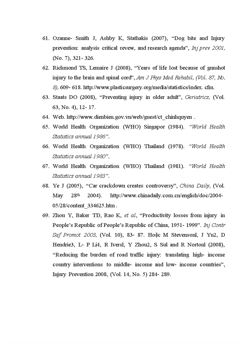 image for page Nghiên cứu tử vong do tai nạn thương tích tại tỉnh Điện Biên năm 2005 2008 1