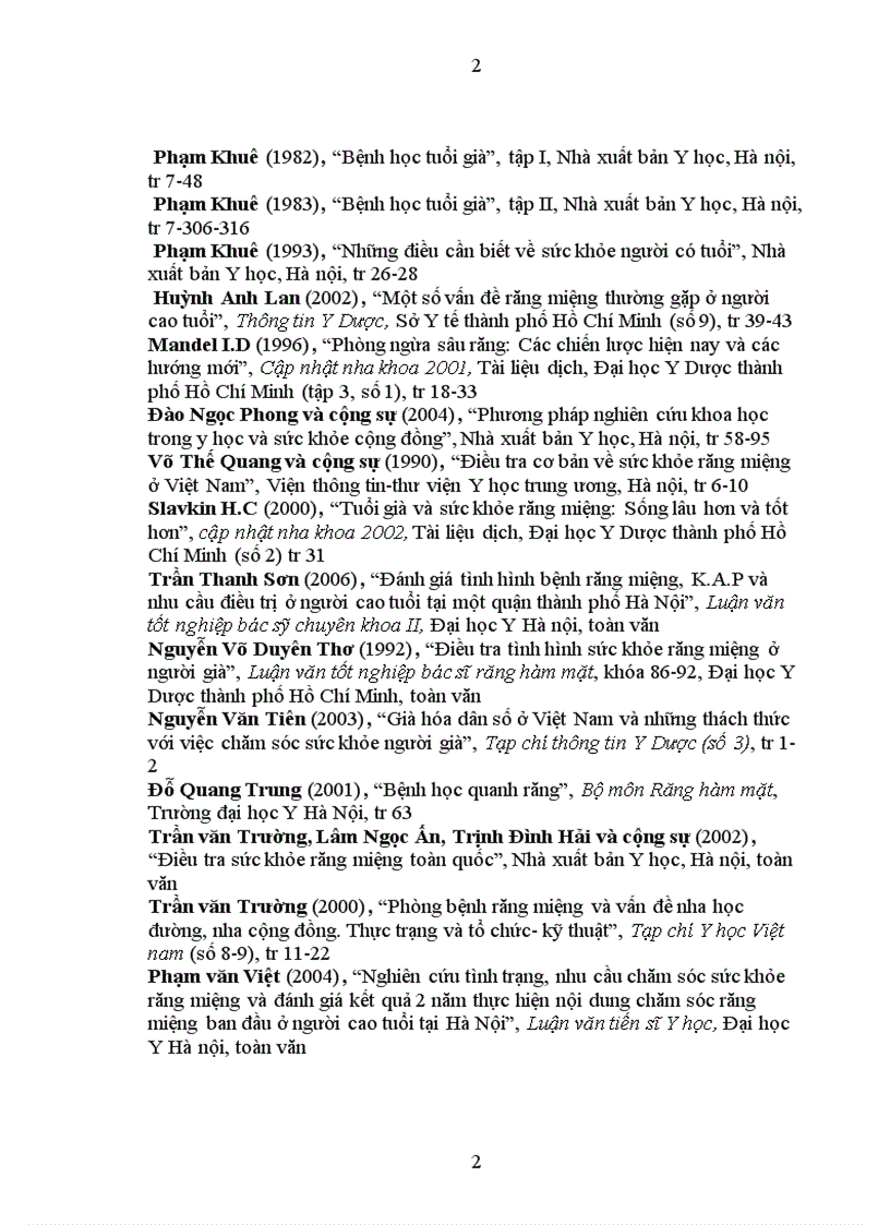 image for page Nghiên cứu tình trạng nhu cầu chăm sóc sức khỏe răng miệng và đánh giá kết quả 2 năm thực hiện nội dung chăm sóc răng miệng ban đầu ở người cao tuổi tại Hà Nội
