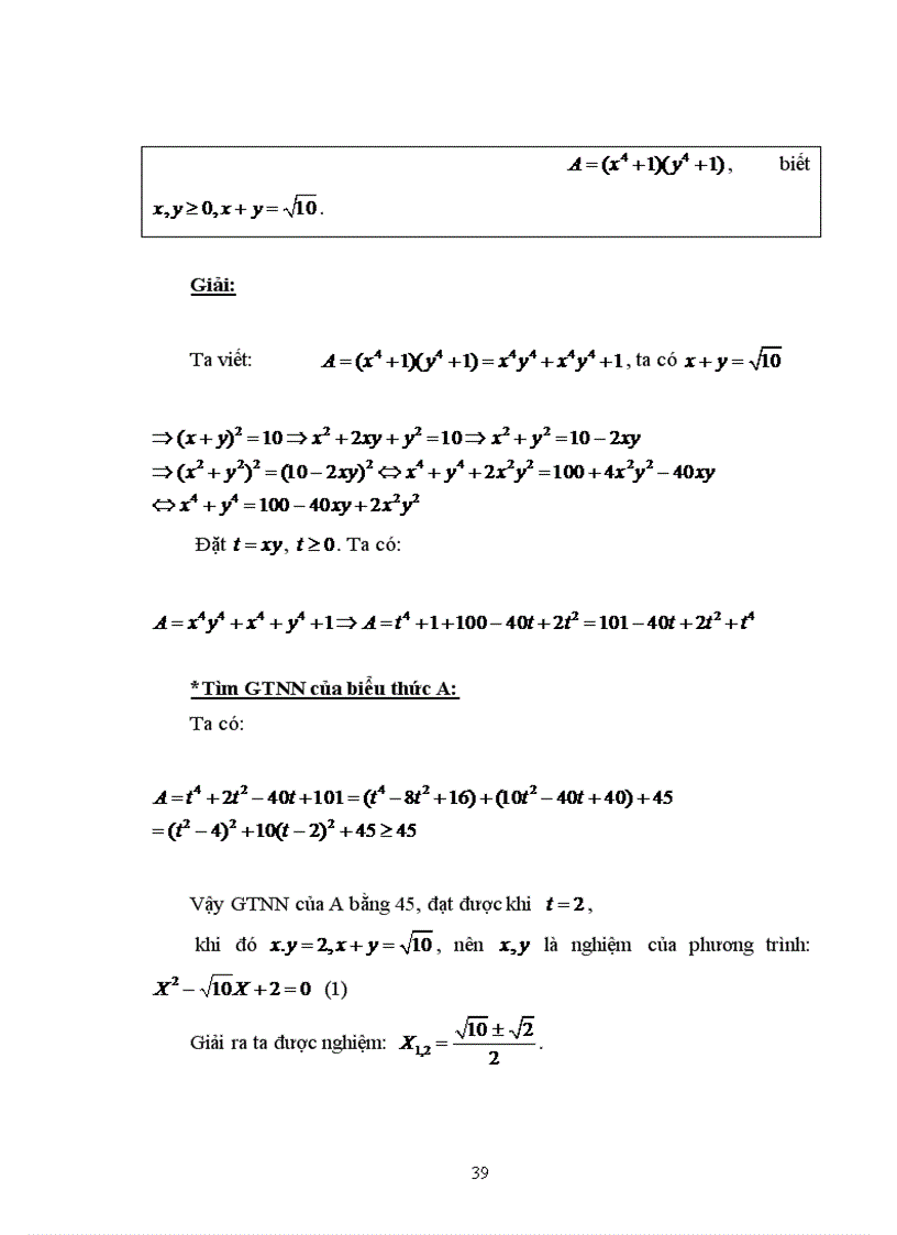 image for page Ứng dụng tam thức bậc hai và định lý Vi ét vào bài toán tìm giá trị lớn nhất và giá trị nhỏ nhất
