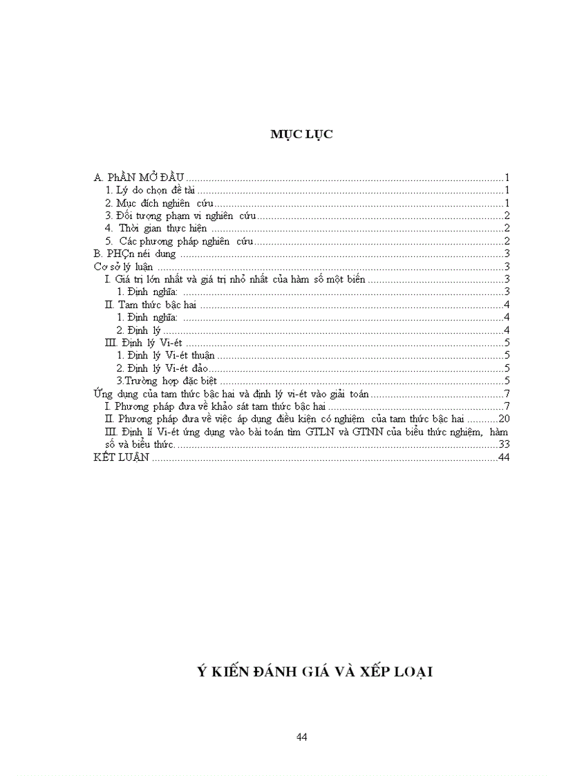 image for page Ứng dụng tam thức bậc hai và định lý Vi ét vào bài toán tìm giá trị lớn nhất và giá trị nhỏ nhất
