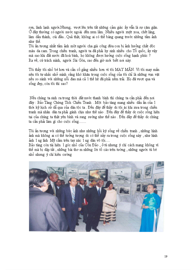 image for page Bài cảm nhận sau khi đi tham quan bảo tàng chứng tích chiến tranh