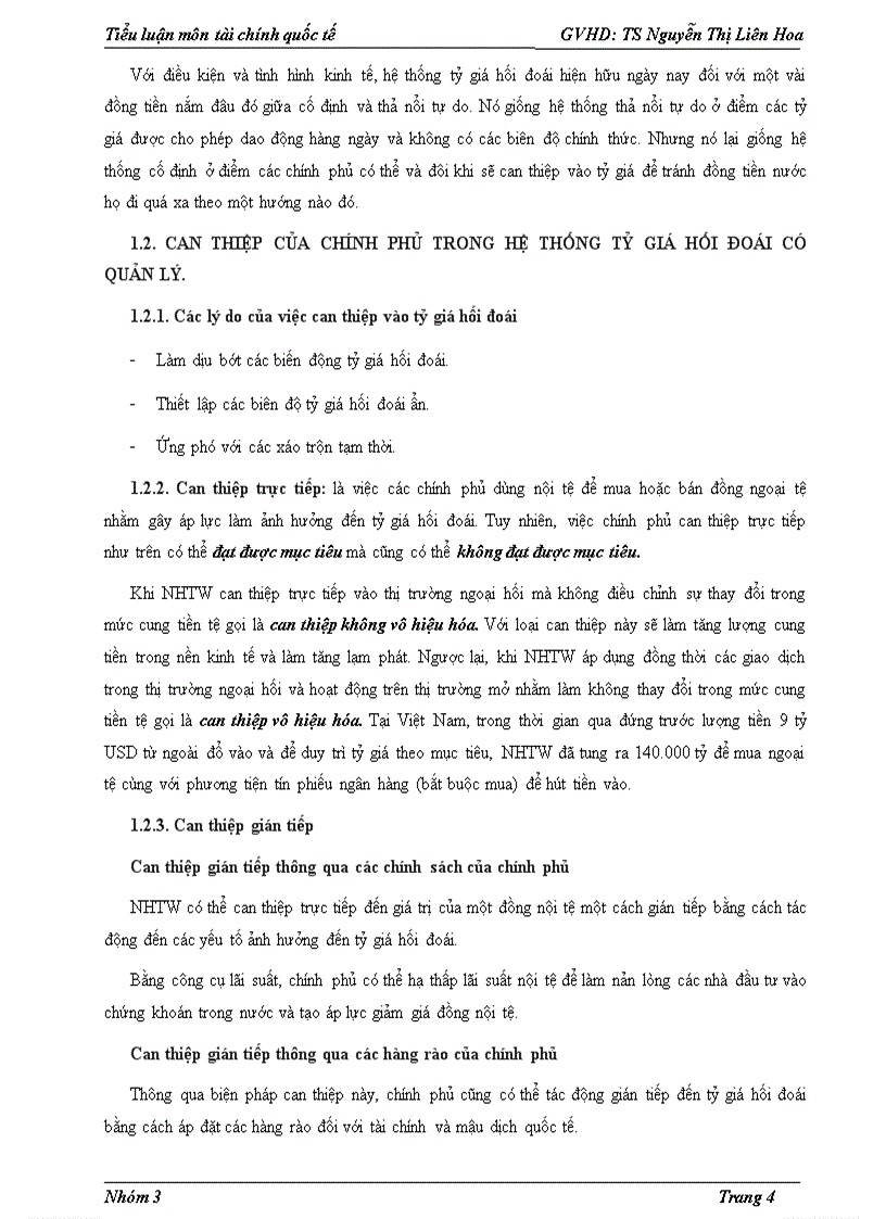 image for page Can thiệp của chính phủ đối với chính sách tỷ giá hối đoái