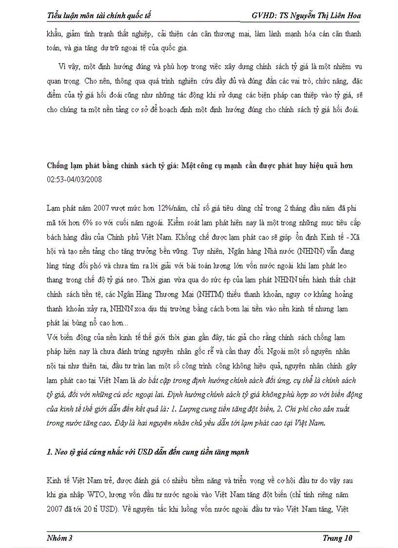 image for page Can thiệp của chính phủ đối với chính sách tỷ giá hối đoái