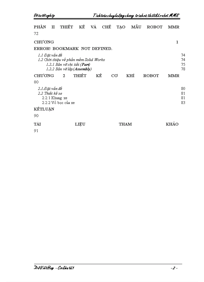 image for page Tính toán chuyển động chương trình và thiết kế robot MMR