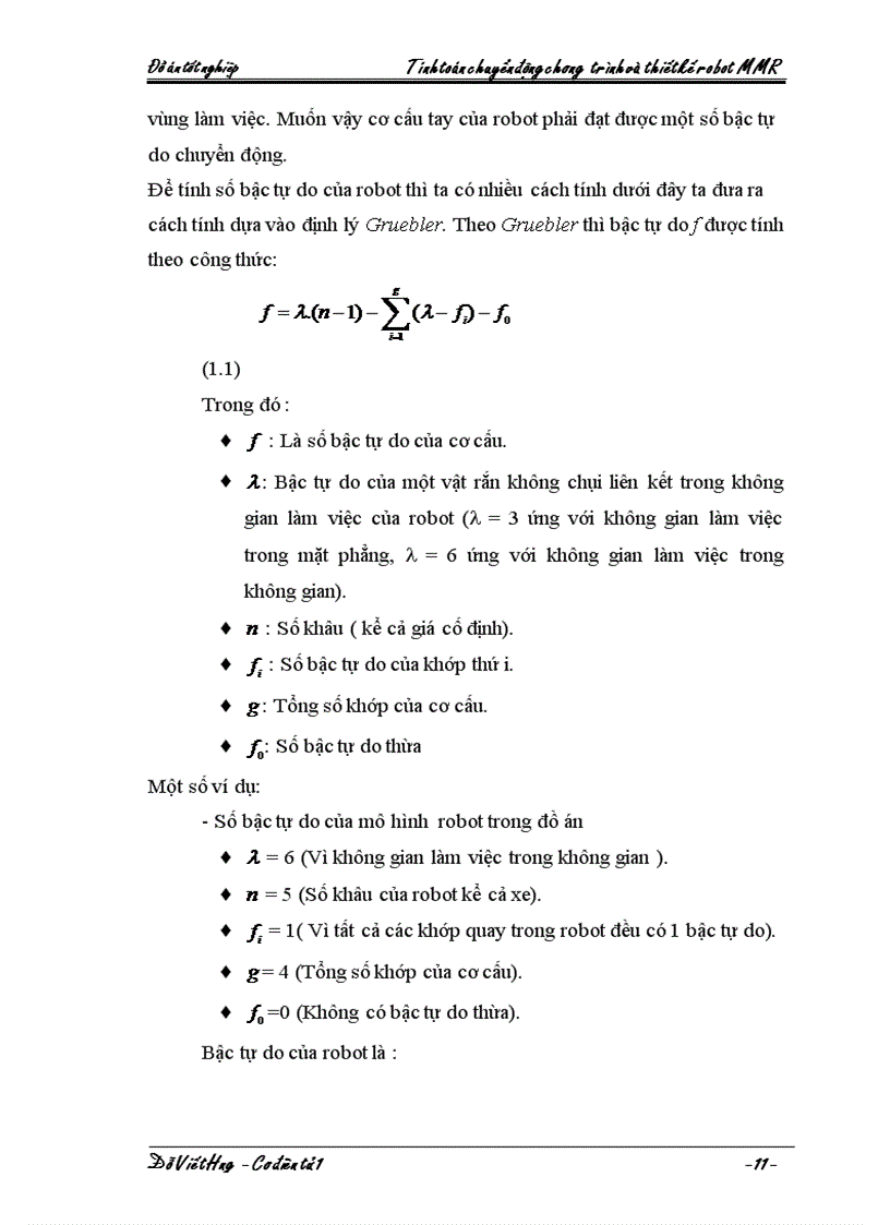 image for page Tính toán chuyển động chương trình và thiết kế robot MMR