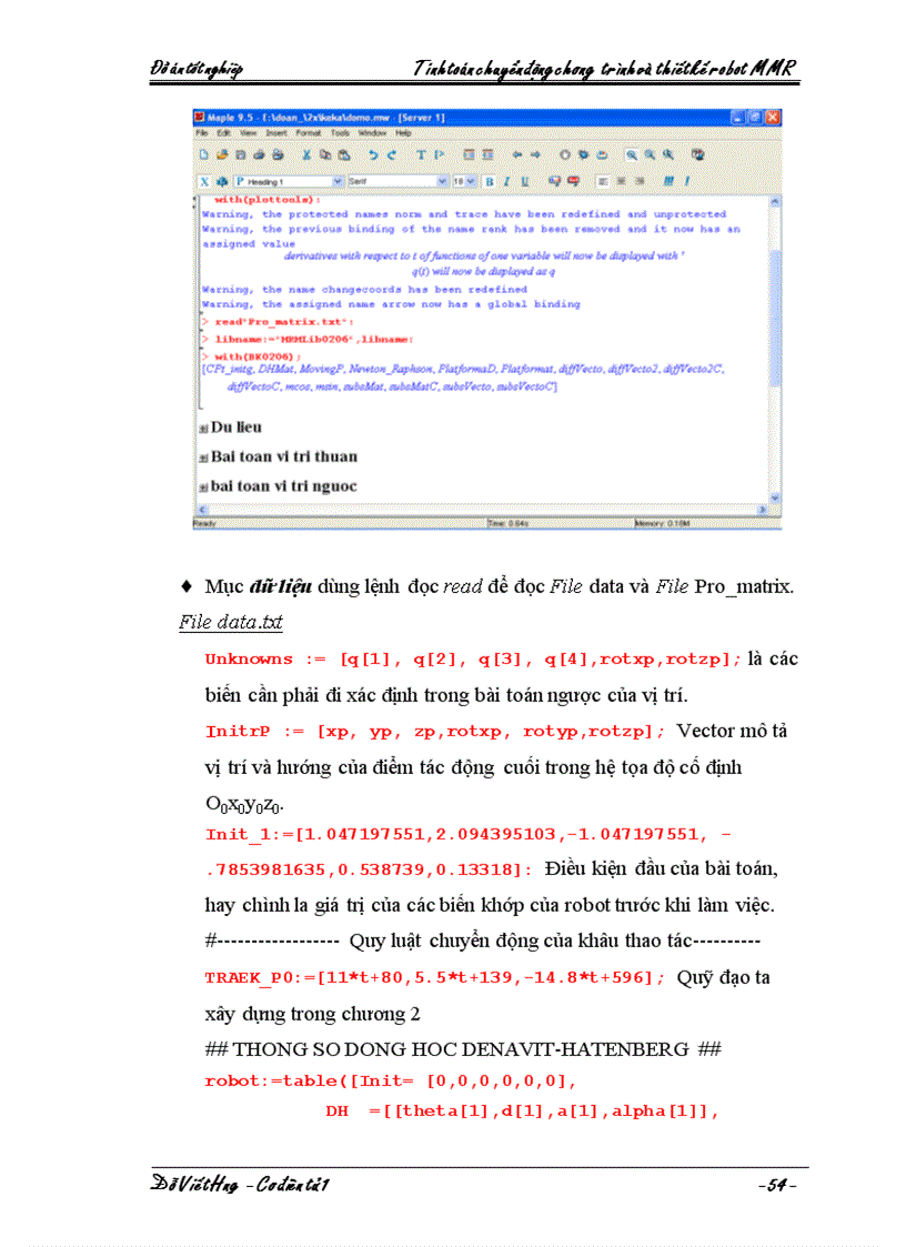 image for page Tính toán chuyển động chương trình và thiết kế robot MMR