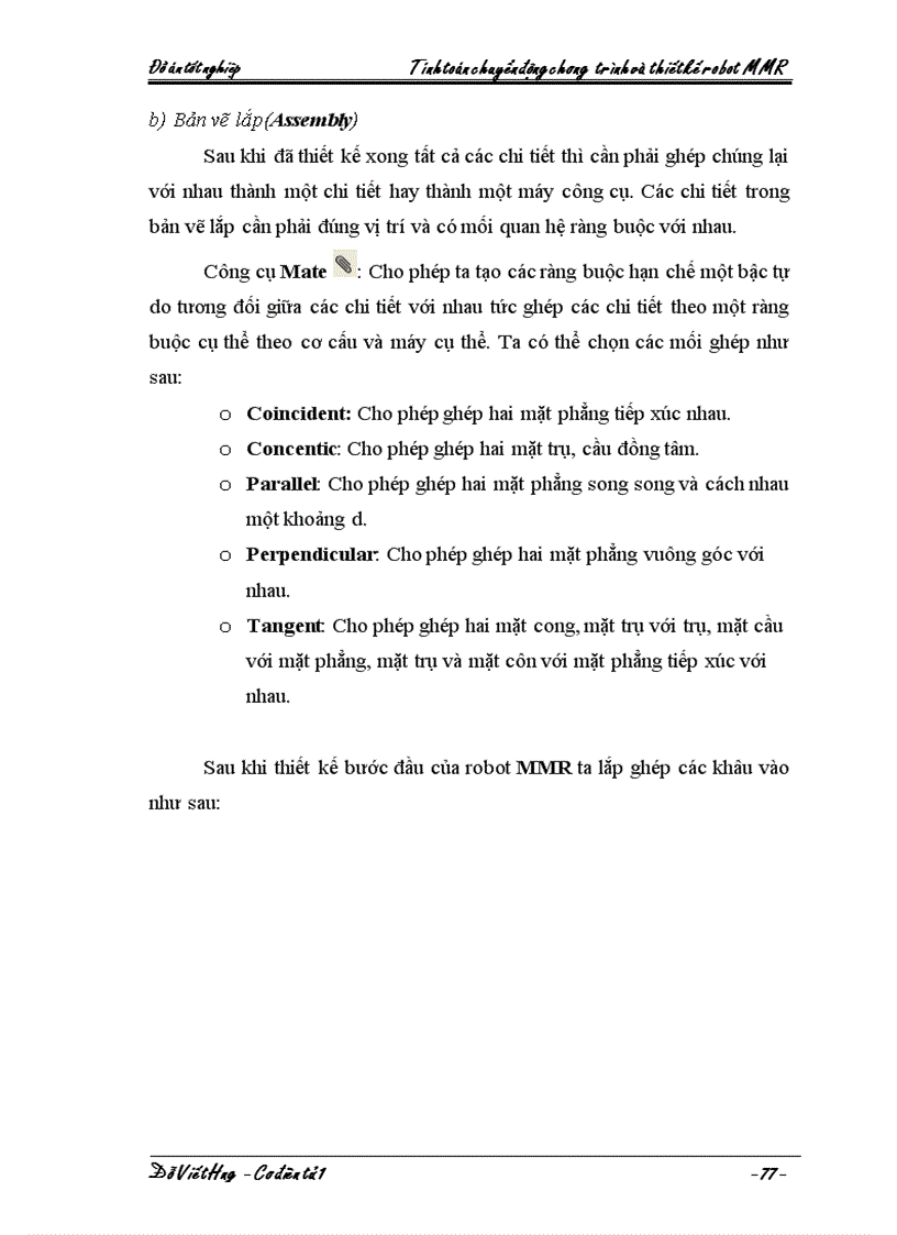 image for page Tính toán chuyển động chương trình và thiết kế robot MMR