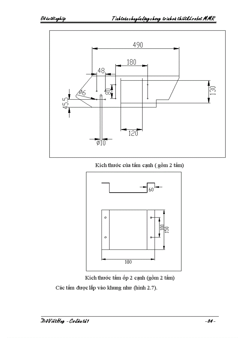 image for page Tính toán chuyển động chương trình và thiết kế robot MMR
