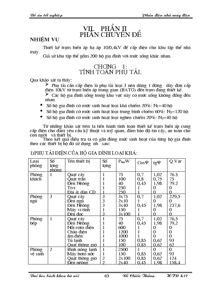 image for page Tính toán cân bằng công suất lựa chọn phương án nối dây