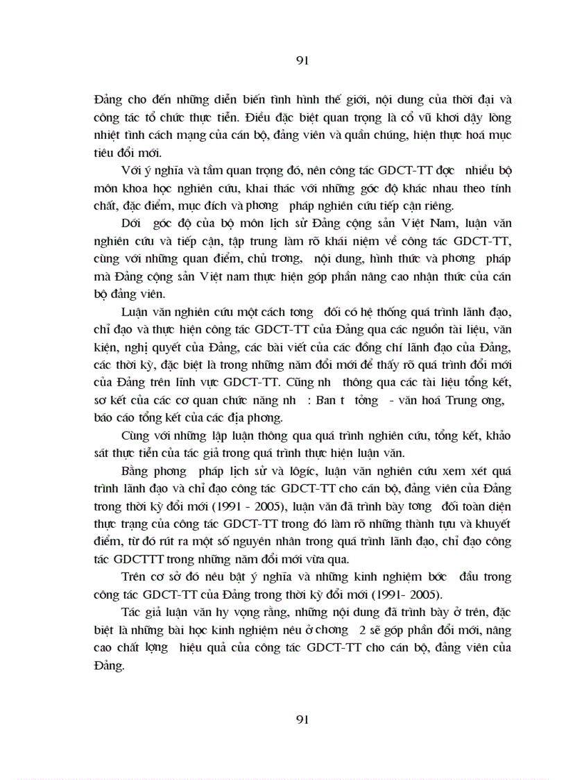 image for page Đảng Cộng sản Việt Nam lãnh đạo công tác giáo dục chính trị tư tưởng cho cán bộ đảng viên trong thời kỳ đổi mới 1991 2005