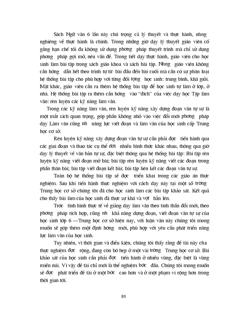image for page Rèn luyện kỹ năng viết đoạn văn tự sự trong quá trình dạy văn bản tự sự cho học sinh lớp 6 Trung học cơ sở 1