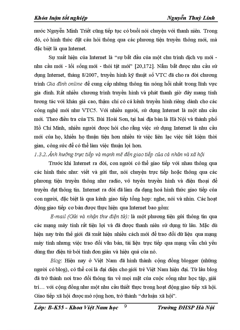 image for page Internet với hoạt động giao tiếp của thanh niên hiện nay 1