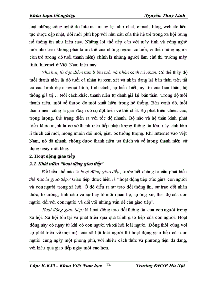 image for page Internet với hoạt động giao tiếp của thanh niên hiện nay 1