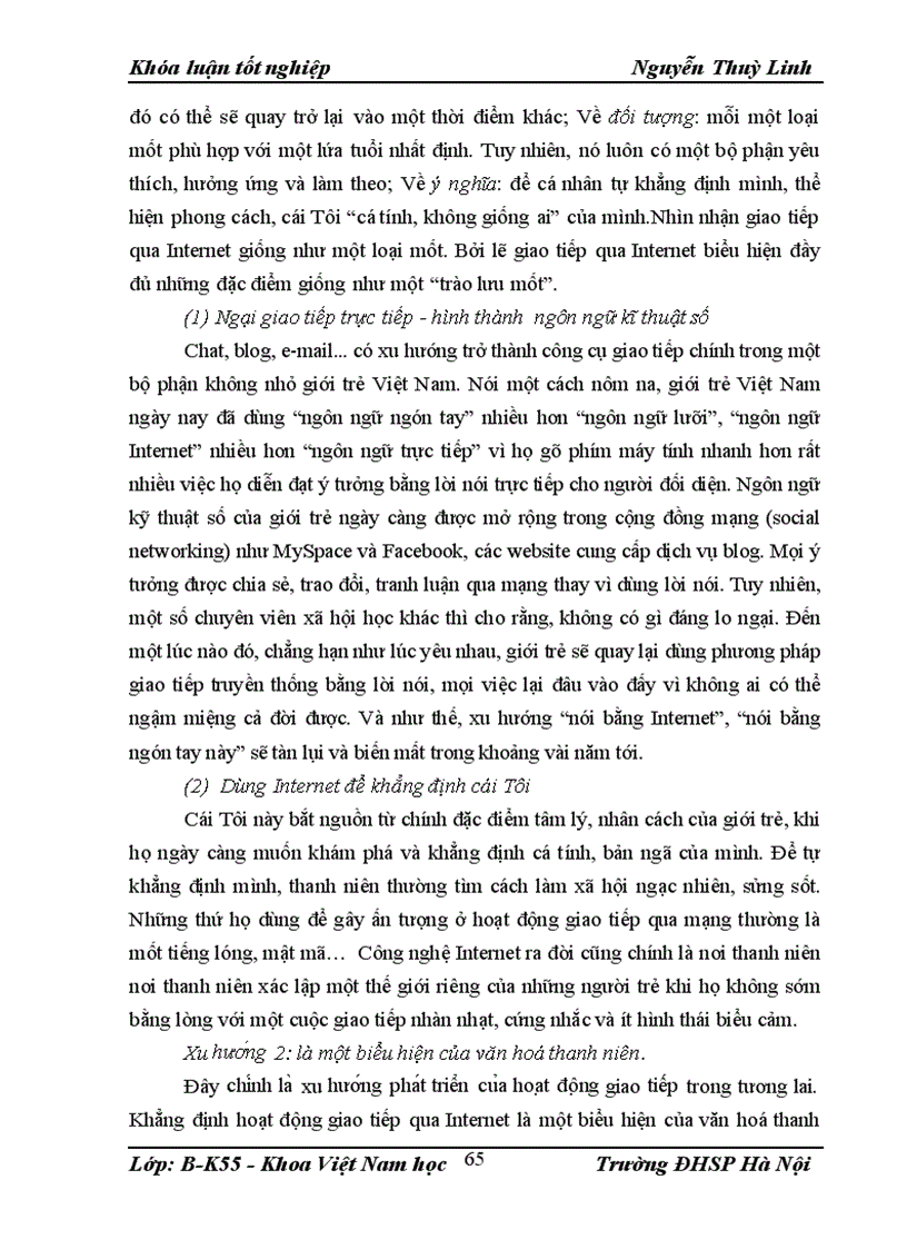 image for page Internet với hoạt động giao tiếp của thanh niên hiện nay 1