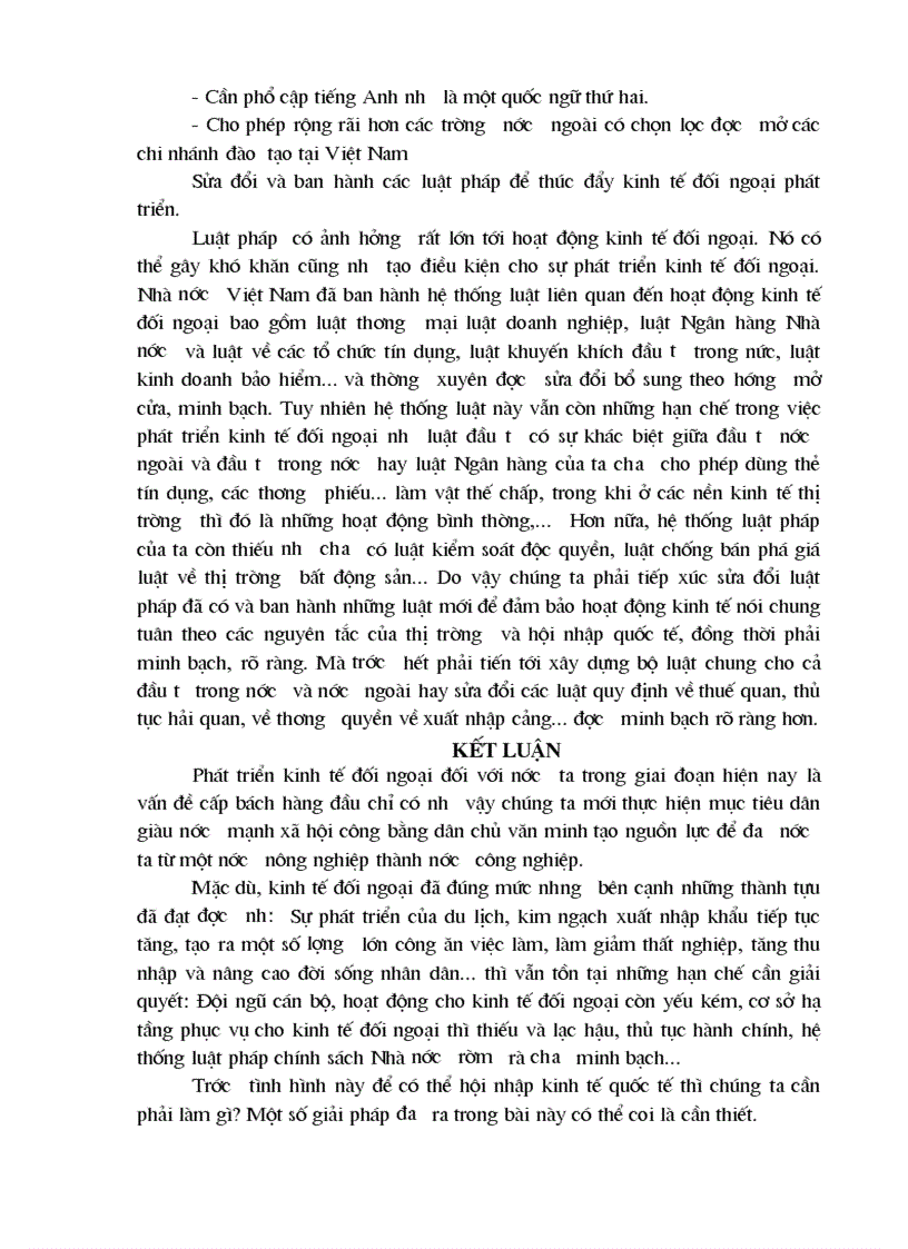 image for page Thực trạng của hoạt động kinh tế đối ngoại ở Việt Nam và các biện pháp tăng cường hoạt động kinh tế đối ngoại
